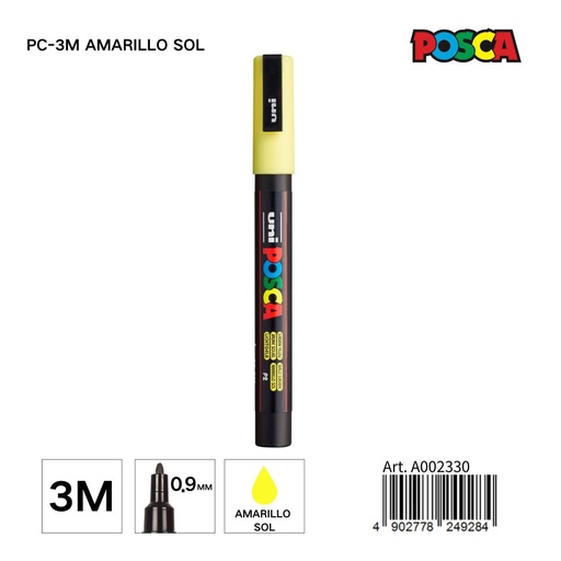 [A002330] Marcador POSCA 0,9 mm color amarillo sol - Papelería y marcadores