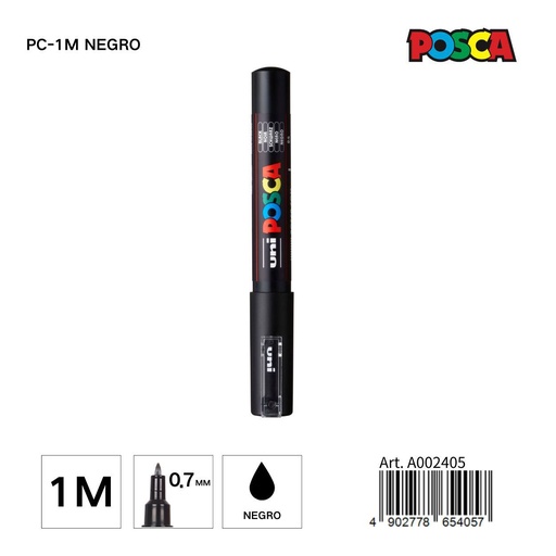 [A002405] Marcador POSCA negro 0.7MM - Artículos de papelería y manualidades