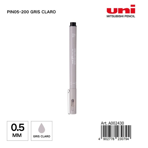 [A002430] Marcador UNI-PIN 0,5 mm color gris claro - Papelería y marcadores