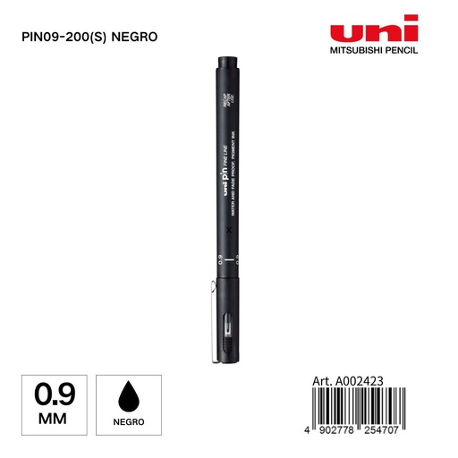 [A002423] Marcador de tinta UNI-PIN 0,9 mm negro - Papelería y materiales de escritura
