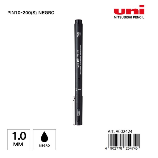[A002424] Marcador de tinta UNI-PIN 1 mm negro - Papelería y materiales de escritura