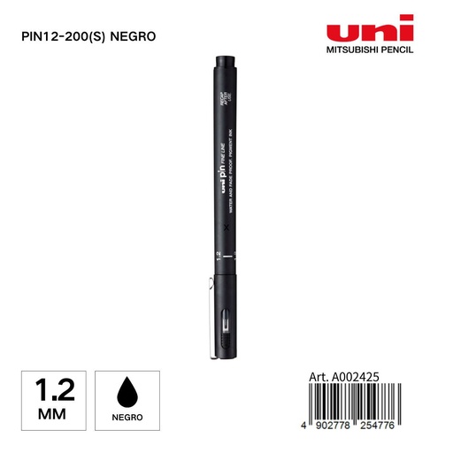 [A002425] Marcador de tinta UNI-PIN 1,2 mm negro - Papelería y materiales de escritura