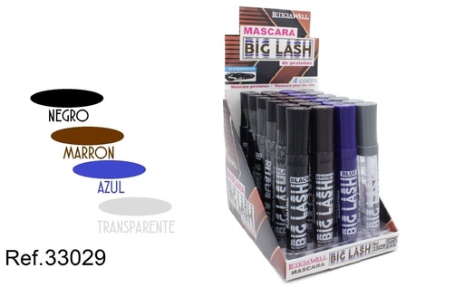 [8435433201458] Máscara de pestañas en 4 colores 33029 24/u - Maquillaje y cosméticos