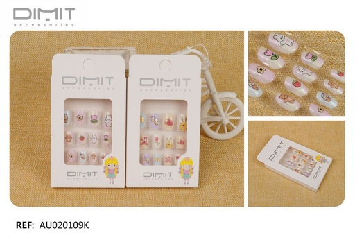[8435693869931] Uñas postizas niños 12/u AU020109K - Uñas postizas infantiles