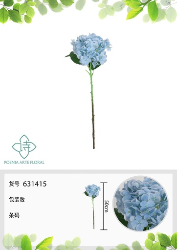 [631415-4AZUL] Arreglo floral artificial de 50 cm - bola de flores de tela - Novedades en decoraciones