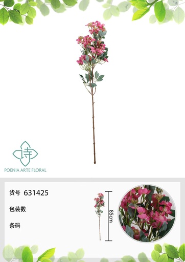 [631425-FUSCIA] Arreglo floral artificial de 85 cm - Mini bola de flores - Novedades en decoraciones