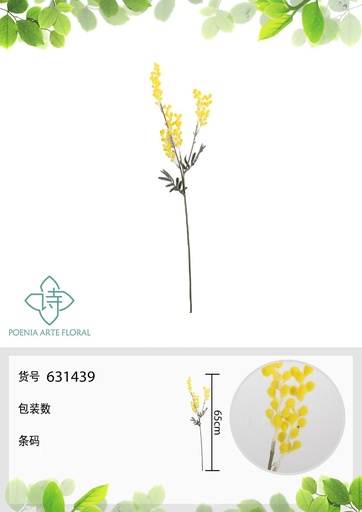 [631439] Arreglo floral artificial de 65 cm - Mimosa de 7 ramas - Novedades en decoraciones