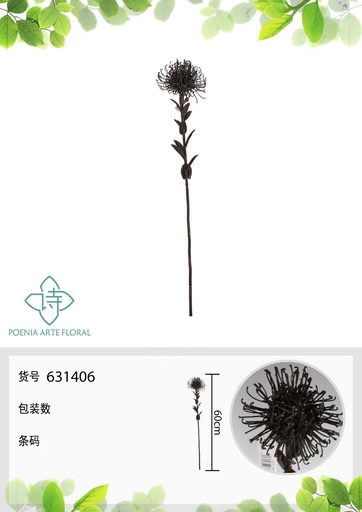 [631406-3NEGRO] Arreglo floral artificial de 60 cm - Crisantemo de septiembre - Novedades en decoraciones