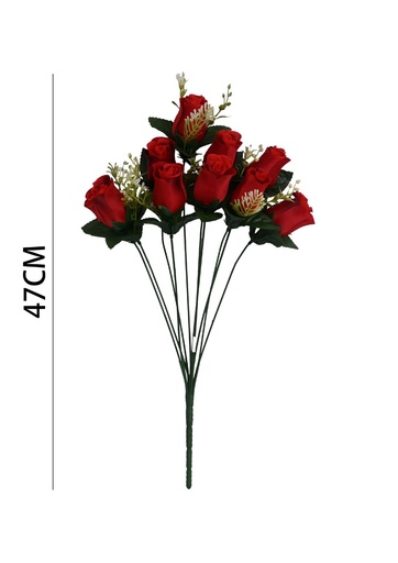 [6101083红色] Arreglo floral artificial de 10 cabezas - Flor del lote - Ramos de flores