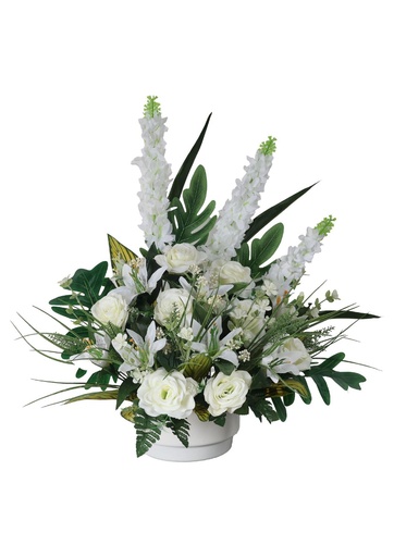 [5101072-2造型] Arreglo floral artificial - 5101072-A1 blanco (8435588802425) - Centro de flores