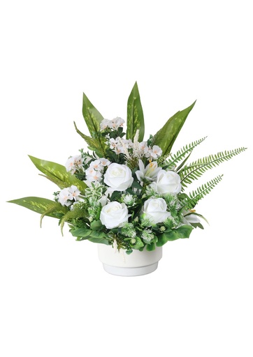 [5101072-A6白] Arreglo floral artificial - 5101072-A6 blanco (8435588802425) - Centro de flores