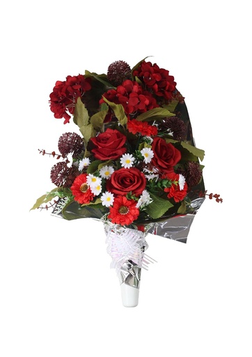 [5101094-D1红] Arreglo floral artificial nuevo en maceta - Decoración floral para tumbas