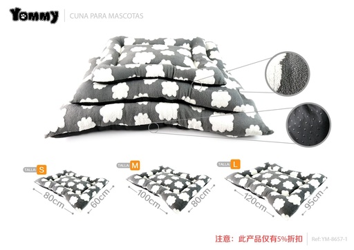 [YM8657-1] Colchoneta para mascota (juego de 3 piezas) gris - Accesorios para mascotas