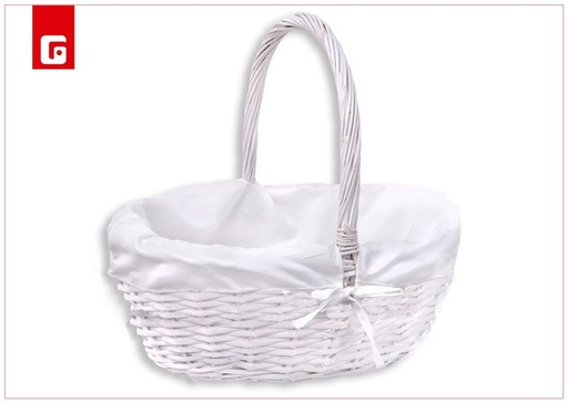 [190361778] Cesta ovalada blanca con forro - Accesorios decorativos y funcionales