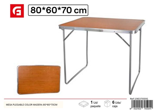 [190370591] Mesa plegable de color madera 80*60*70 cm - Muebles y decoración para el hogar