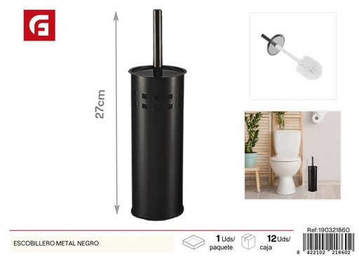[190321860] Escobillero de metal negro - Accesorios de baño y organización