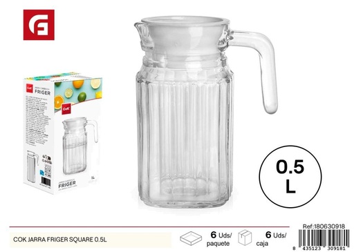 [180630918] Jarra cuadrada COK FRIGER 0.5L - Jarras de vidrio y accesorios de cocina