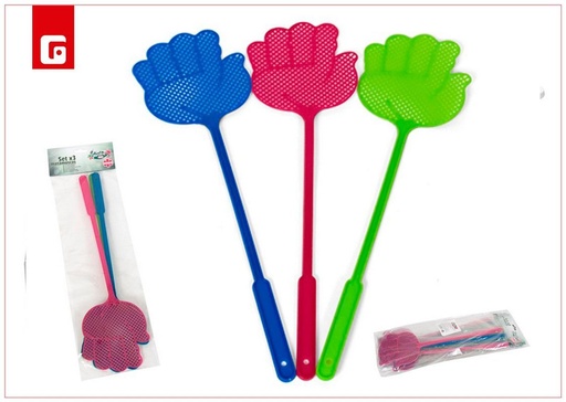 [200914017] Set de 3 matamoscas 42.5*11.5 cm plástico - Accesorios para el hogar y control de plagas