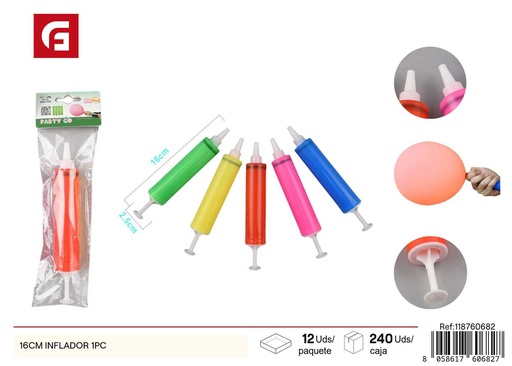 [118760682] Inflador de plástico 16 cm 1 pieza - Accesorios de fiesta