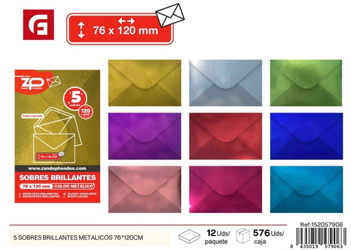 [152057906] 5 Sobres brillantes metálicos 76x120cm - Material de oficina y embalaje