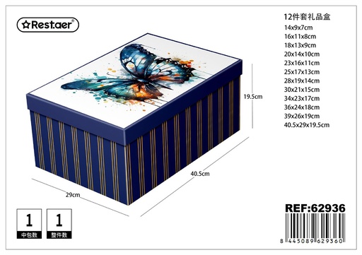 [62936] Caja de cartón de 12 piezas 40.5x29x19.5cm - Artículos de regalo y envase
