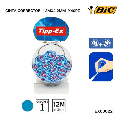 [EX00022] Cinta correctora BIC 12mx4.2mm - Material de papelería de marca