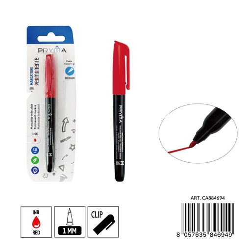 [0235646] Marcador permanente punta M 1 mm rojo - Herramientas de escritura y marcadores permanentes