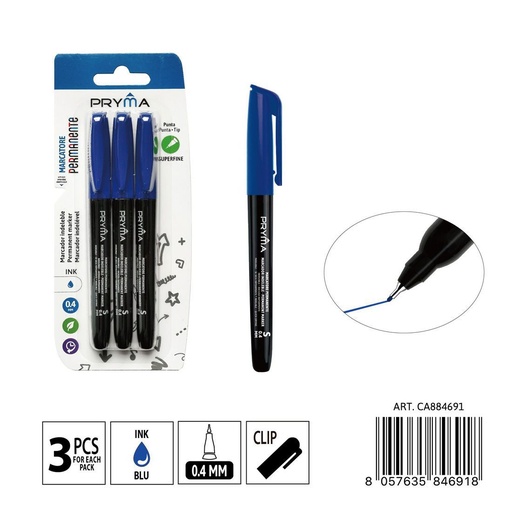 [0235643] Marcador para CD punta S 0.4 mm 3 piezas azul - Instrumentos de escritura y marcadores