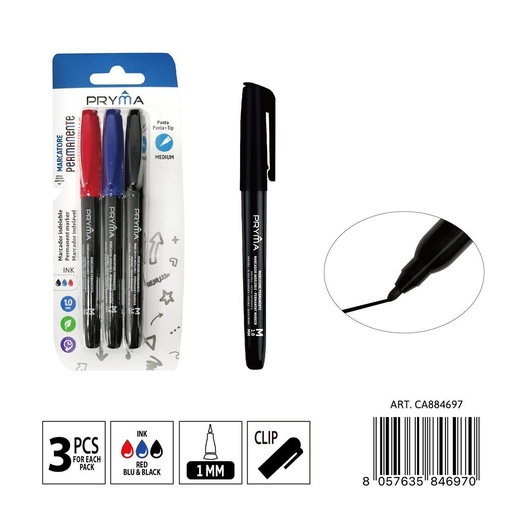 [0235649] Marcador para CD punta M 1 mm 3 piezas 3 colores - Instrumentos de escritura y marcadores