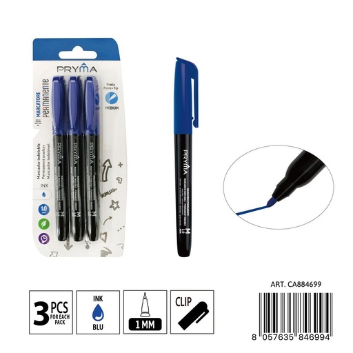[0235651] Marcador para CD punta M 1 mm 3 piezas azul - Instrumentos de escritura y marcadores