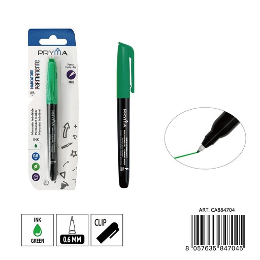 [0235656] Marcador permanente punta F 0.6 mm 3 uds verde - Herramientas de escritura y marcadores permanentes