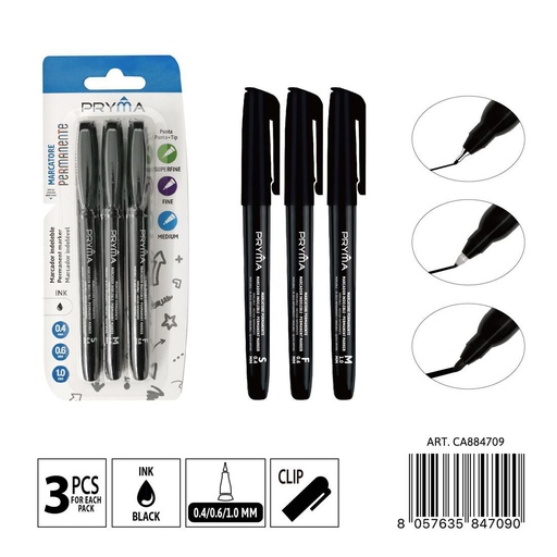 [0235661] Marcador para CD punta S/F/M 3 piezas negro - Instrumentos de escritura y marcadores