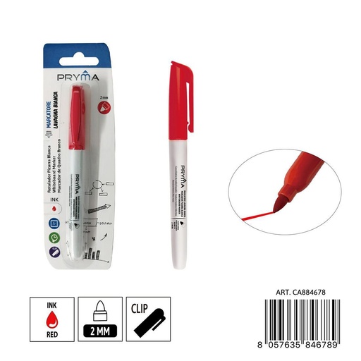 [0235630] Marcador para pizarra blanca redondo 2 mm rojo - Instrumentos de escritura y marcadores