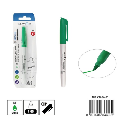 [0235632] Marcador para pizarra blanca redondo 2 mm verde - Instrumentos de escritura y marcadores