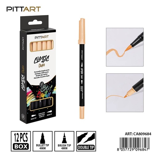 [0239832] Ratulado doble punta pincel 12 piezas 023 magenta oscuro - Material de pintura y dibujo
