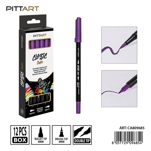 [0239833] Ratulado doble punta pincel 12 piezas 024 amarillo napolitano - Material de pintura y dibujo