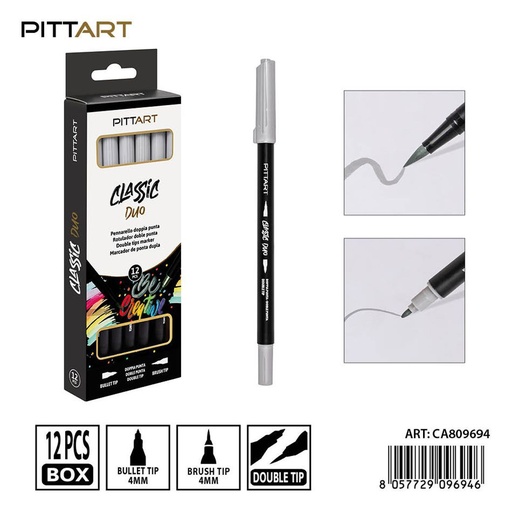 [0239842] Rutulador doble punta lavable 12 pz - Marcadores de acuarela y accesorios para dibujo