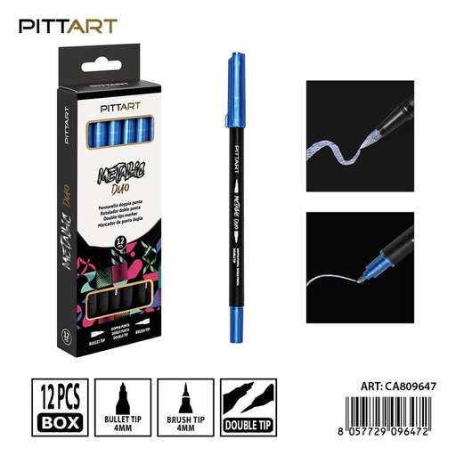 [0239847] Ratulado doble punta metálico 12 piezas 063 azul - Material de pintura y dibujo