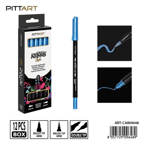 [0239848] Ratulado doble punta metálico 12 piezas 064 azul claro - Material de pintura y dibujo