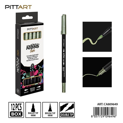 [0239849] Ratulado doble punta metálico 12 piezas 065 verde oscuro - Material de pintura y dibujo