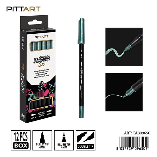 [0239850] Ratulado doble punta metálico 12 piezas 066 verde - Material de pintura y dibujo