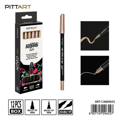 [0239855] Ratulado doble punta metálico 12 piezas 071 marrón claro - Material de pintura y dibujo