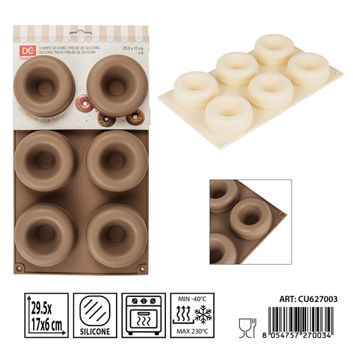 [0233962] Stampo de silicona mini ciambella 29.5X17CM - Utensilios de repostería