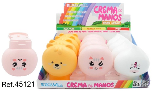 [8435433230571] Crema de manos osito/gato/unicornio 12/U LW45121 - Productos de cuidado personal