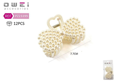 [8428947233992] Pinza de pelo de 8 cm con perlas 12 unidades - Accesorios para el cabello y pinzas decorativas