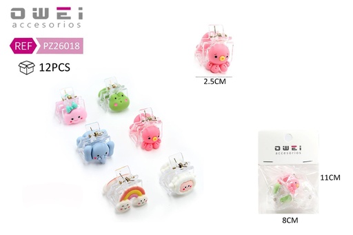 [8428947260189] Pack de 3 mini pinzas de 2.5 cm 12 unidades - Accesorios para el cabello y pinzas decorativas