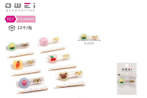 [8428947260905] Pack de 2 pinzas 12 unidades - Accesorios para el cabello y pinzas decorativas