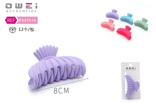 [8428947276104] Pinza de pelo de 8 cm surtida 12 unidades - Accesorios para el cabello y pinzas decorativas