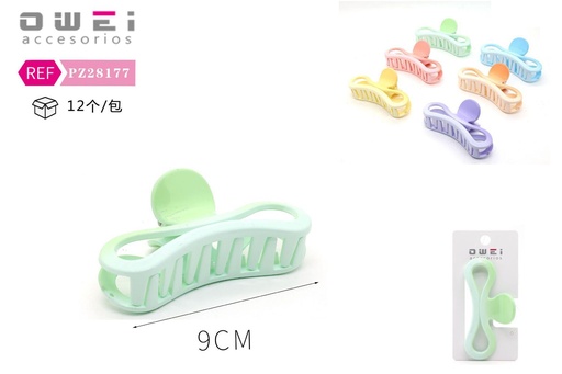 [8428947281771] Pinza de pelo de 9 cm surtida 12 unidades - Accesorios para el cabello y pinzas decorativas