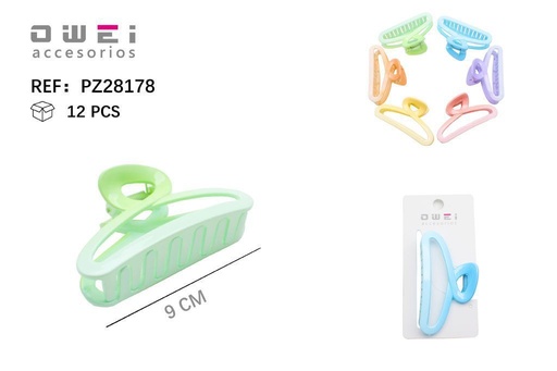 [8428947281788] Pinza de pelo de 9 cm surtida 12 unidades - Accesorios para el cabello y pinzas decorativas